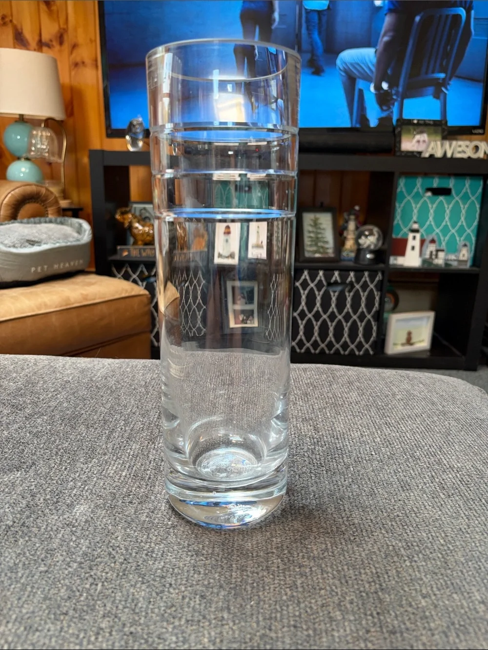 Clear Tall Glass Cylinder Vase